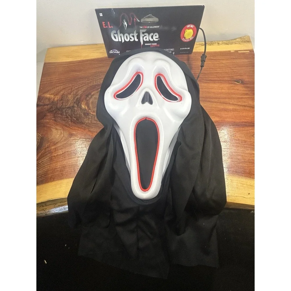 Fun World‎ E.L Ghost Face Light-Up Halloween Mask NWT Tested Works Many Settings